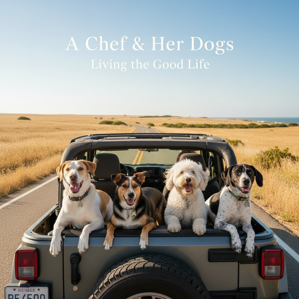Dogs in a Jeep