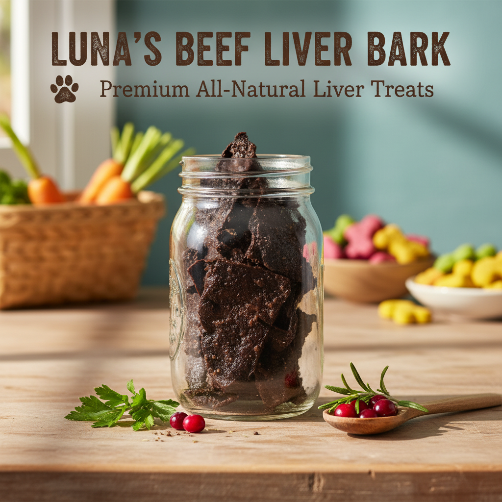 Luna's Beef Liver Bark Mason Jar